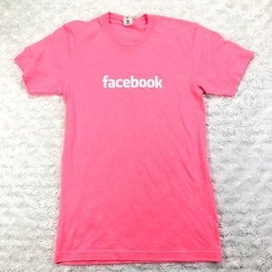 FACEBOOK Neon Pink Promo Tee T-Shirt Size XS